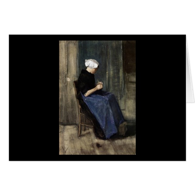 El hacer punto joven de la mujer de Scheveningen (Anverso (Horizontal))