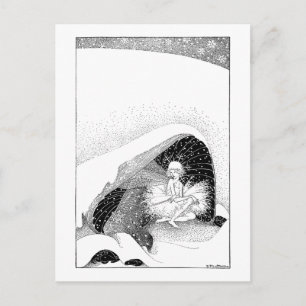 El hada en la postal de invierno