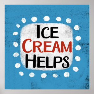 El helado ayuda al arte de pared Poster