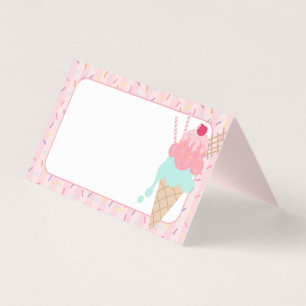 El helado Sundae envuelve las tarjetas Scoop Place
