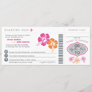 El hibisco florece la invitación de la boda del