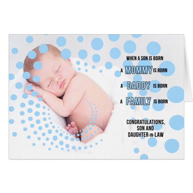 El hijo y la hija en la ley, el bebé felicita (Anverso (Horizontal))