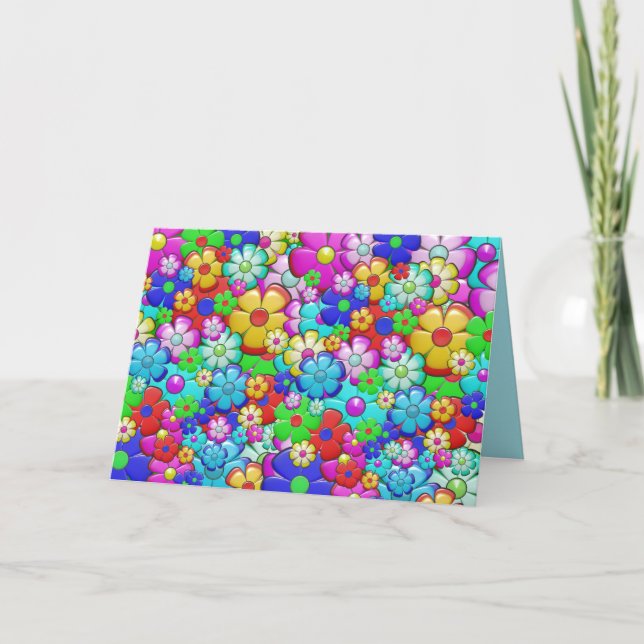 El Hippie florece la tarjeta de felicitación (Anverso)