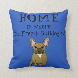 El hogar es donde está almohada el bulldog francés