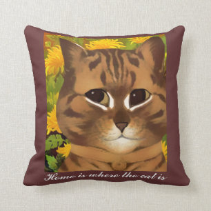 El hogar es donde está Cojín decorativo el gato