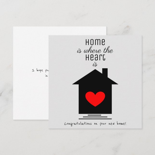 El hogar es donde está el corazón - nueva tarjeta  (Anverso / Reverso)