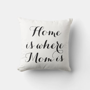 El hogar es donde mamá es la almohada en blanco y