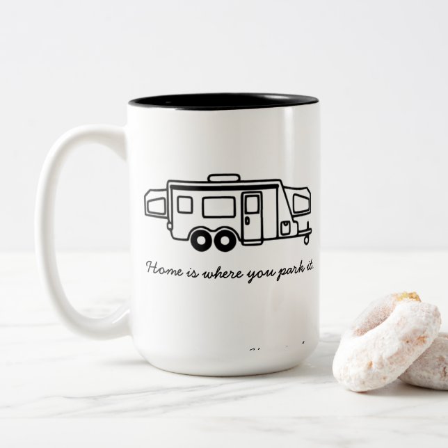 El hogar es donde usted lo parquea. Taza de HTT (Con donut)