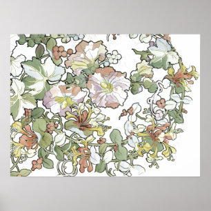 El Hollyhock de Nouveau del arte de Mucha florece