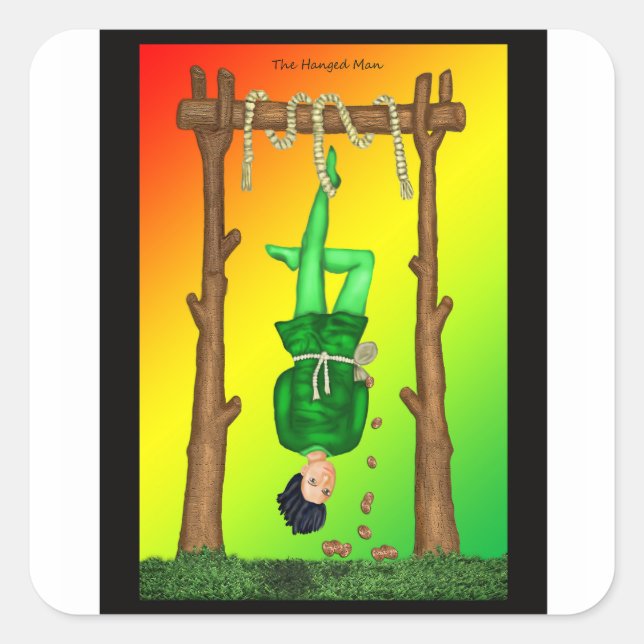 El hombre ahorcado - Pegatina (Anverso)