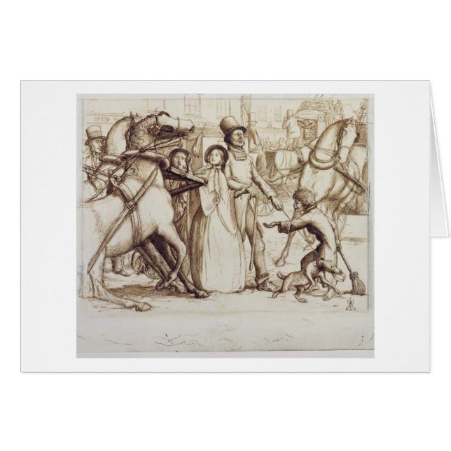 El hombre ciego, 1853 (pluma, tinta, lavado y (Anverso (Horizontal))