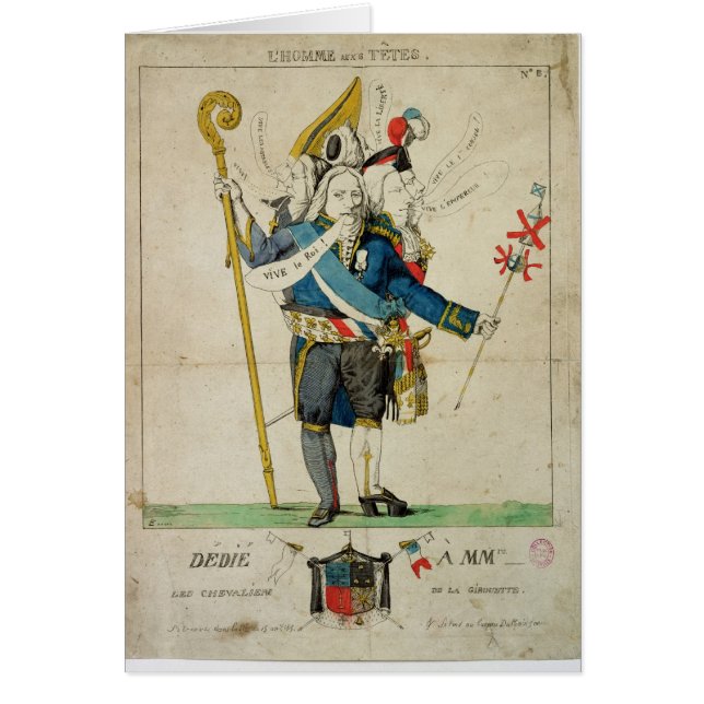 El hombre con seis caricaturas de Heads', de (Frente)