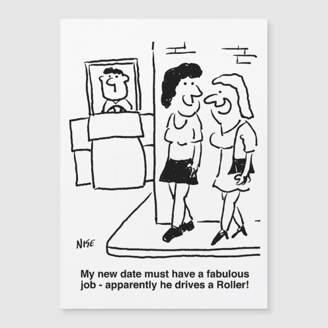 El hombre conduce un divertido imán Personalizado (Anverso)