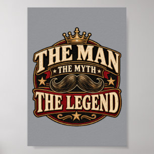 El Hombre El Mito La Leyenda Póster Vintage de Par