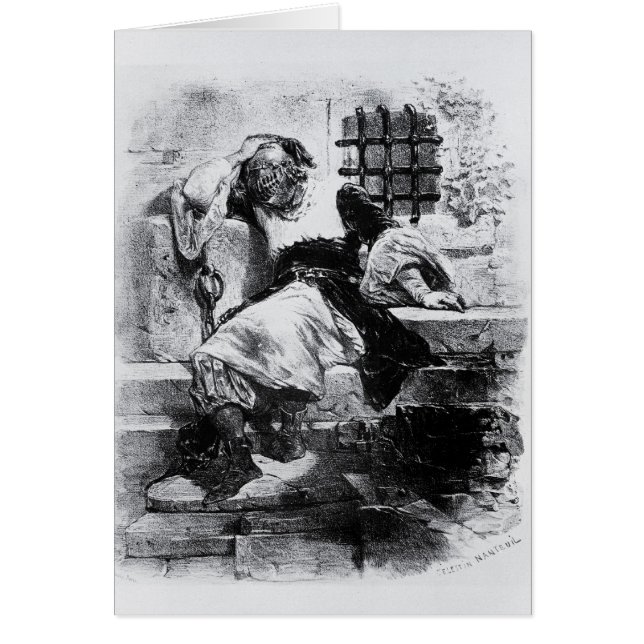 El hombre en la máscara del hierro en su prisión (Frente)