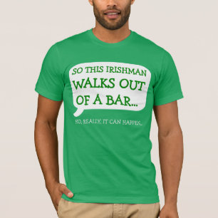 El hombre irlandés sale de la camiseta de la barr