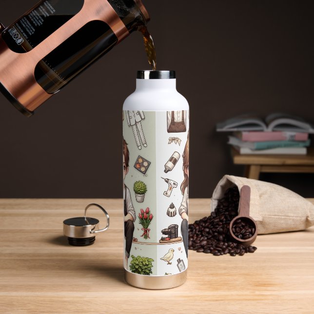 El hombre, la mujer nunca. 1 botella de agua (Café)