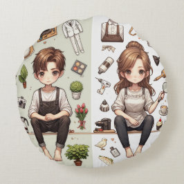 El hombre, la mujer ver. 1 Almohada redonda