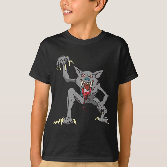 El hombre lobo embroma la camiseta (Anverso)