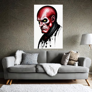 El hombre rojo con ojos amarillos   Arte IA