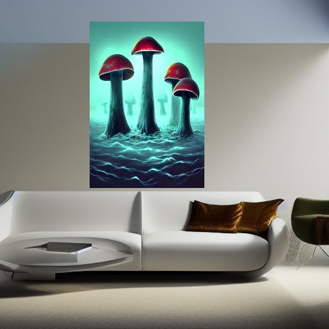 El hongo rojo crece en el mar | Poster de arte de  (Subido por el creador)