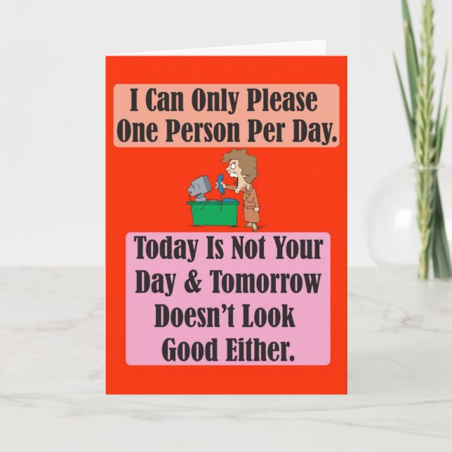 El hoy no es su tarjeta de felicitación del día (Anverso)
