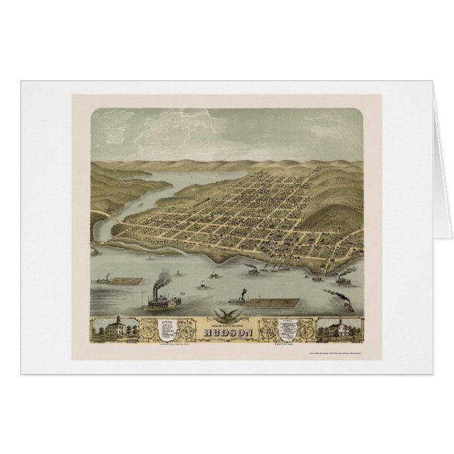 El Hudson, mapa panorámico de los WI - 1870 (Anverso (Horizontal))