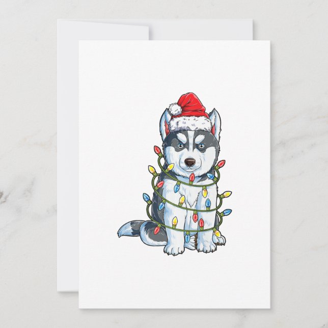 El Husky Siberiano Árbol de Navidad enciende Navid (Anverso)