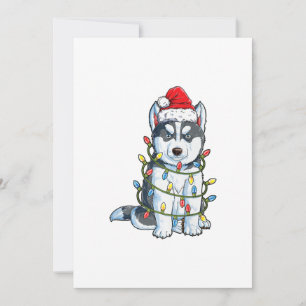 El Husky Siberiano Árbol de Navidad enciende Navid