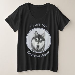 El Husky Siberiano (blanco y negro) pinta arte de