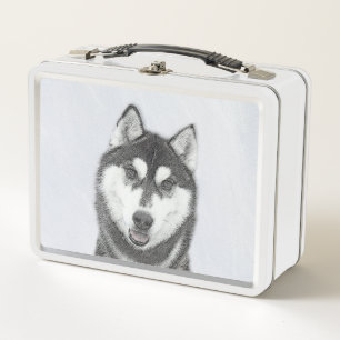 El Husky Siberiano (blanco y negro) pinta arte de