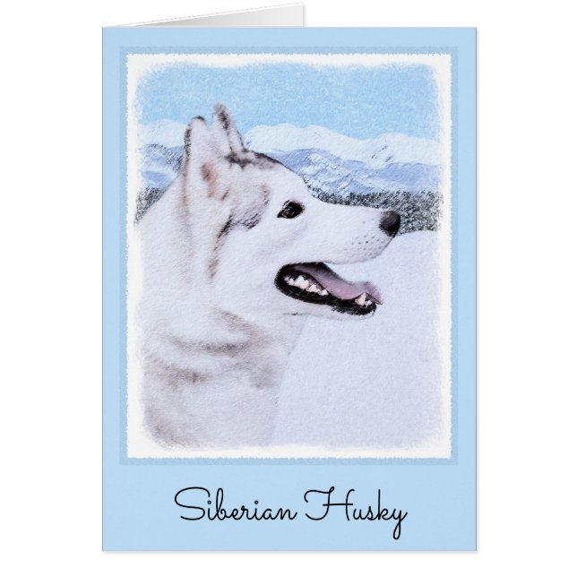 El Husky Siberiano (Plata y Blanco) Pintura de art (Frente)