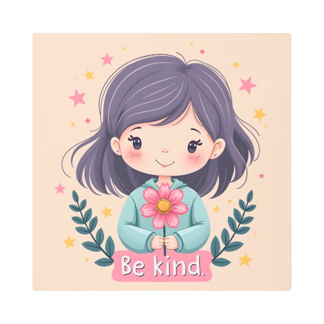 El Ilustracion "Be Kind" de Kawaii, un arte magníf (Anverso)