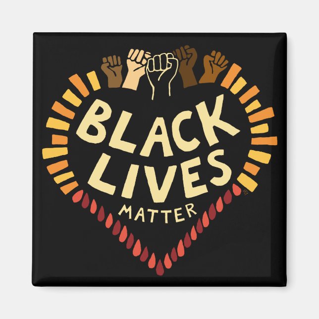 El imán Black Lives Matter ~ oscuro (Frente)