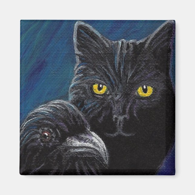 El imán Cat & Raven de Poe (Frente)