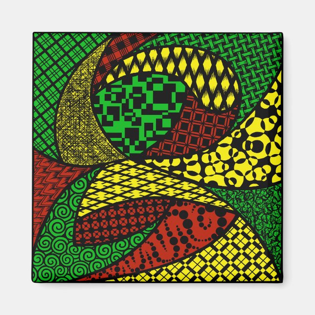 El imán cuadrado "La primera mezcla" (Frente)