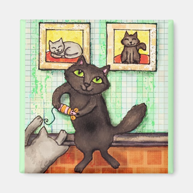 El imán de arte de los amigos de Cat Lover (Frente)