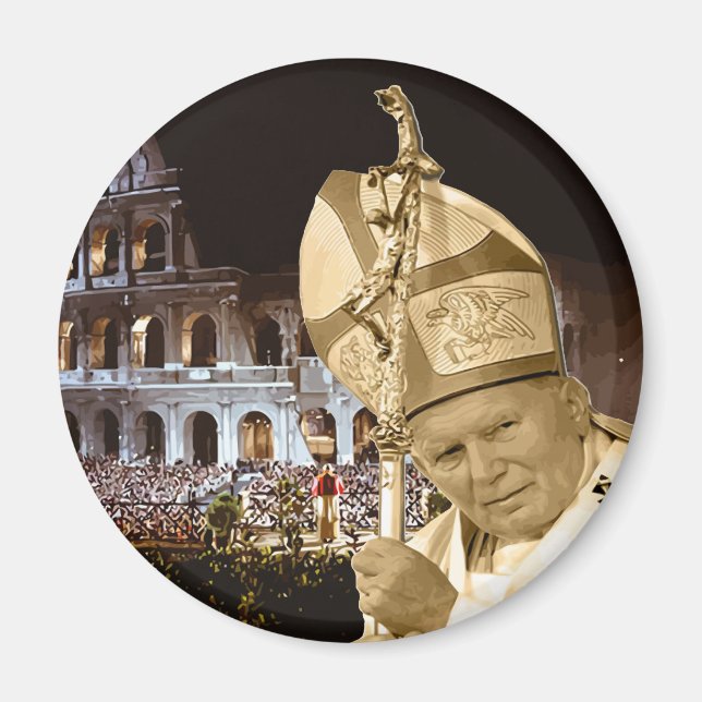El imán de bendición del Papa Juan Pablo II (Frente)