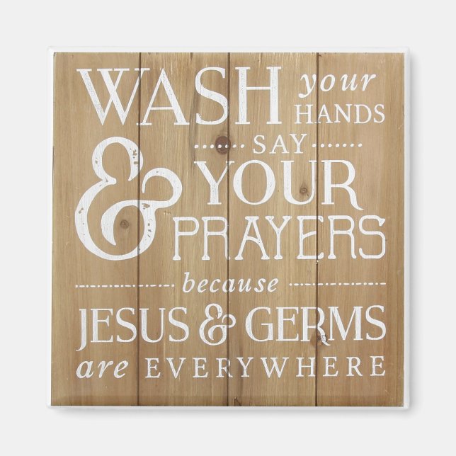 El imán de cocina del baño. Lávate la mano (Frente)