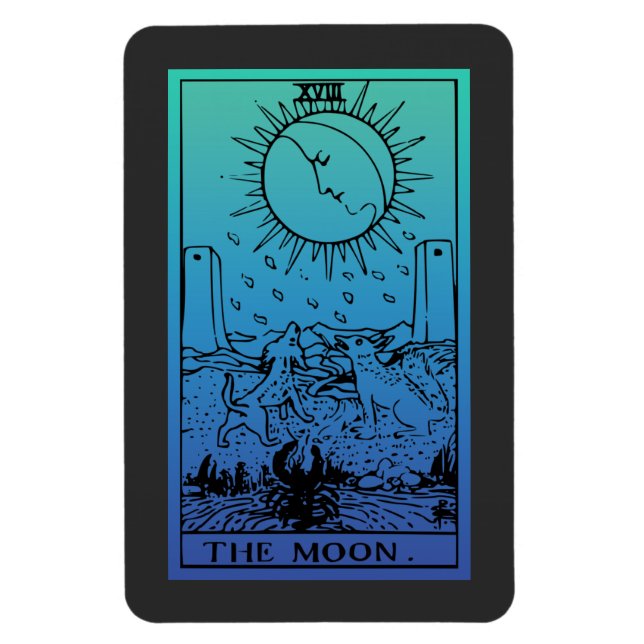 El imán de gradiente de la tarjeta moon tarot (Vertical)