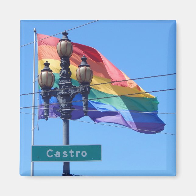 El imán de la bandera arcoiris del Rótulo de la ca (Frente)