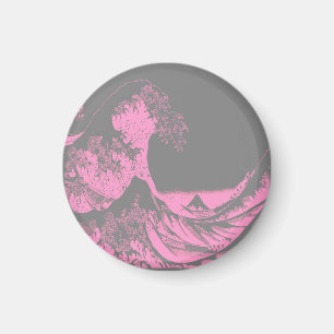 El imán de la gran ola rosa y gris