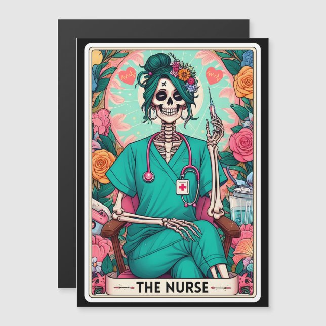 El imán de la tarjeta Tarot (Anverso/Reverso)
