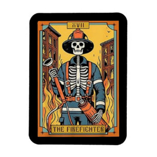 El imán de la tarjeta Tarot para bomberos