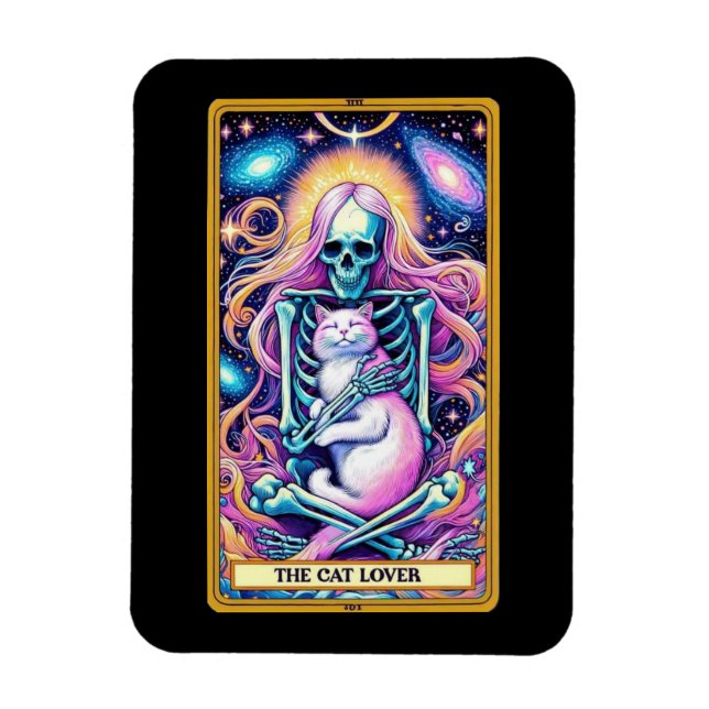El imán de la tarjeta Tarot para el amante del gat (Vertical)