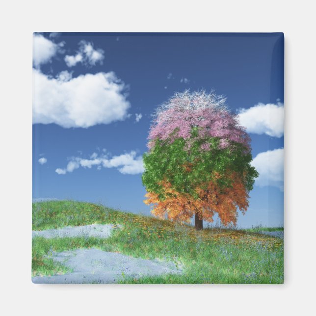 El imán del árbol de temporada (Frente)