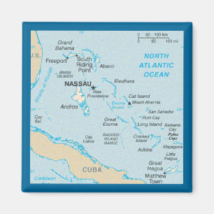 El imán del mapa de Bahamas