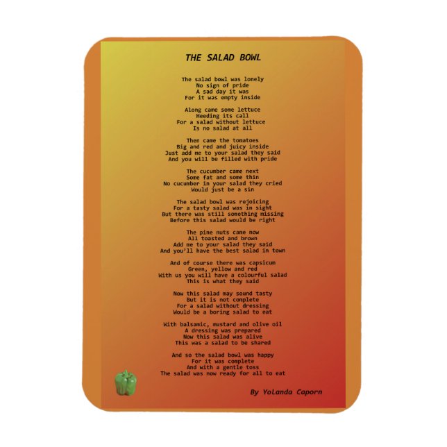 El imán flexible del Salad Bowl (Vertical)