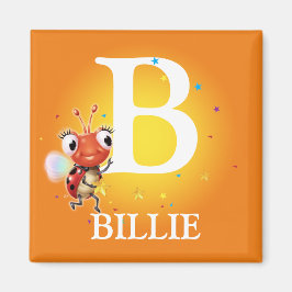 El imán inicial de frigorífico de mariquita del ni