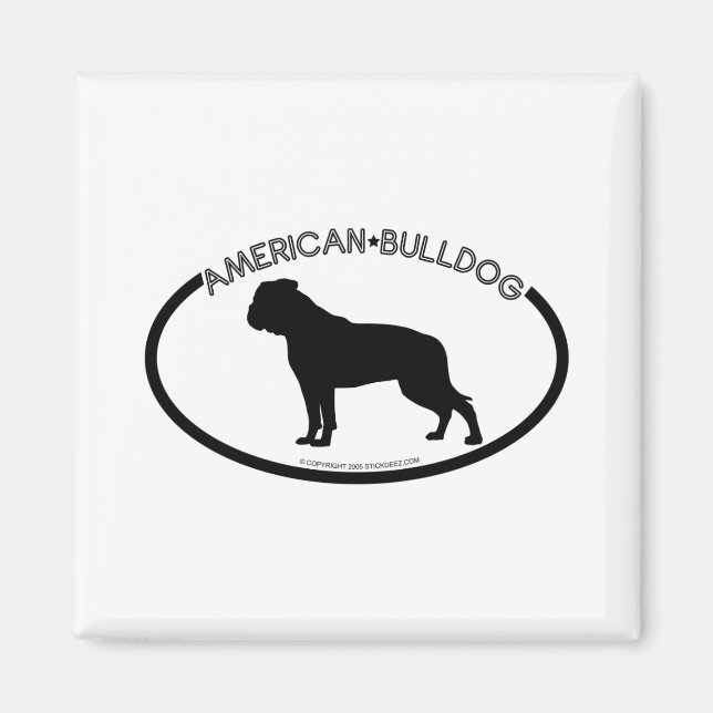 El imán negro de la silueta del Bulldog americano (Frente)